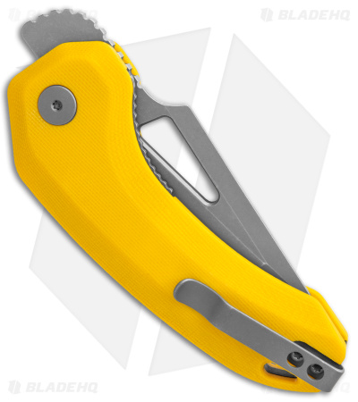 Damned Designs Oni XL Liner Lock Knife Yellow G-10 (3" SW)