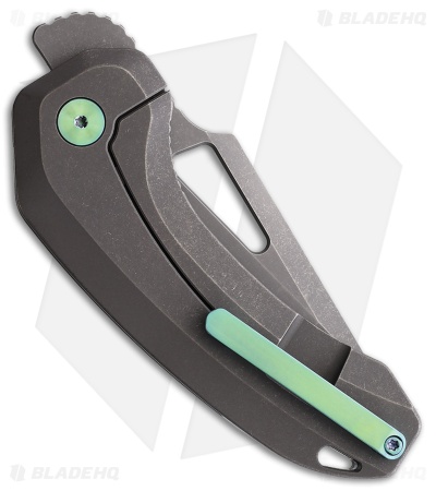 Damned Designs Oni XL Frame Lock Knife Stonewash Titanium (3" Stonewash)
