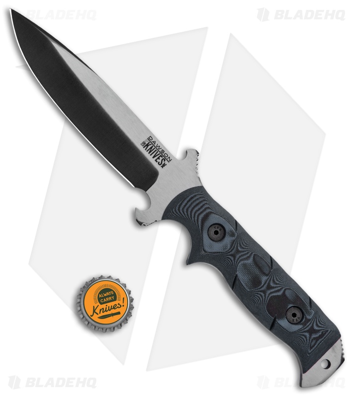 Dawson Knives Chief Fixed Blade Knife Black/Pewter Gray G-10 (5.1" Specter)