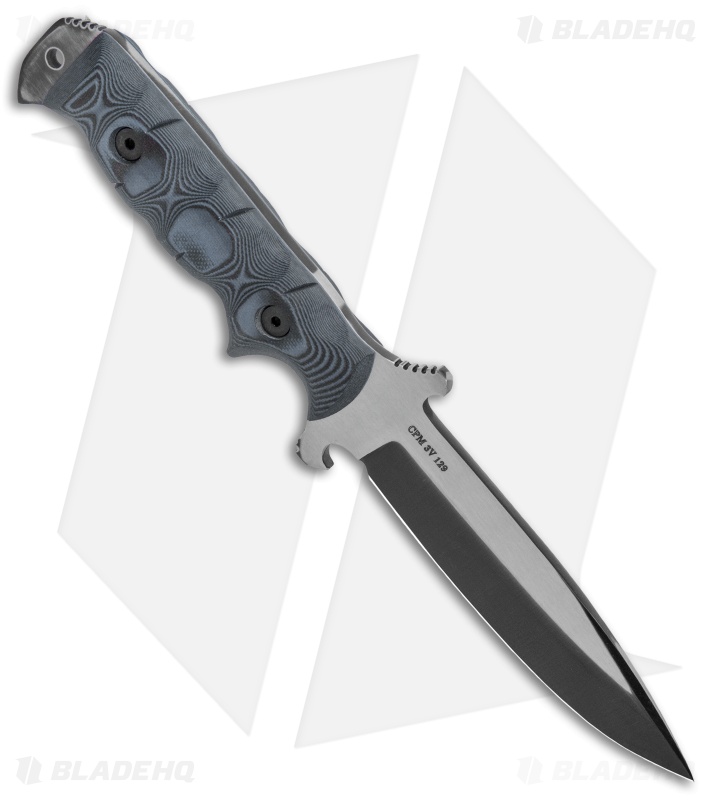 Dawson Knives Chief Fixed Blade Knife Black/Pewter Gray G-10 (5.1" Specter)