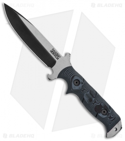 Dawson Knives Chief Fixed Blade Knife Black/Pewter Gray G-10 (5.1" Specter)