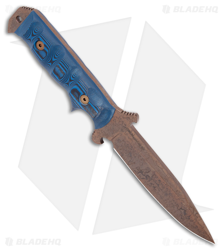 Dawson Knives Chief Fixed Blade Knife Blue/Black G-10 (5" AZ Copper MagnaCut) 