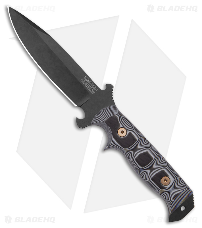 Dawson Knives Chief Fixed White/Black G-10 (5" Apocalyptic Black MagnaCut)
