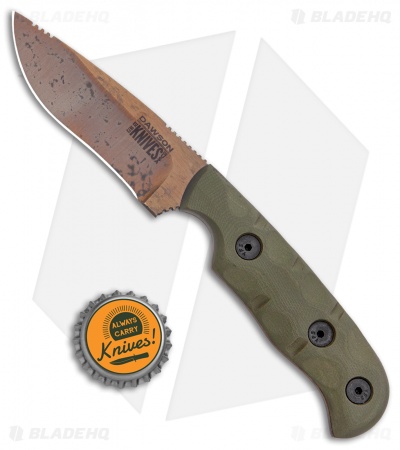 Dawson Knives Deep Notch OD Green G-10 (3.25" Arizona Copper)