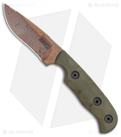Dawson Knives Deep Notch OD Green G-10 (3.25" Arizona Copper)