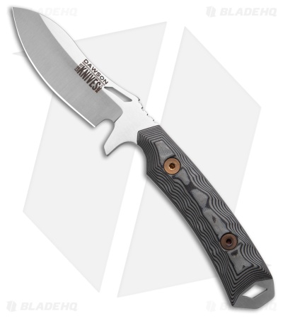 Dawson Knives Harvester Fixed Blade Knife Gray/Black G-10 (3" Satin)