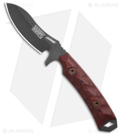 Dawson Knives Harvester Gen 2 Fixed Blade Knife Red/Black G-10 (3" Black Apoc)