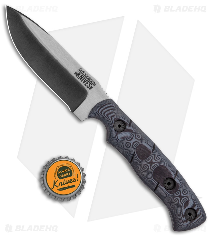 Dawson Knives Huntsman Fixed Blade Knife Black/Pewter G-10 (4.1" Specter)