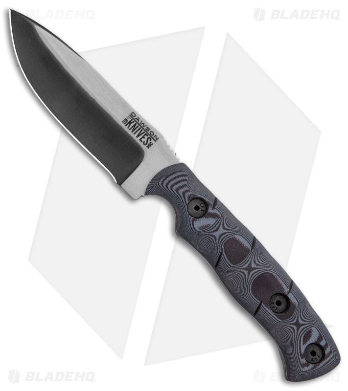 Dawson Knives Huntsman Fixed Blade Knife Black/Pewter G-10 (4.1" Specter)