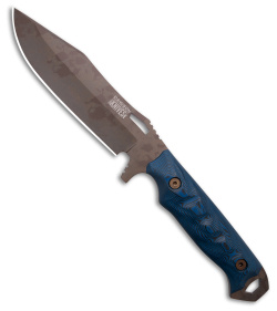 Dawson Knives Marauder Fixed Blade Knife Blue/Black G-10 (6.125" Scorched Earth)