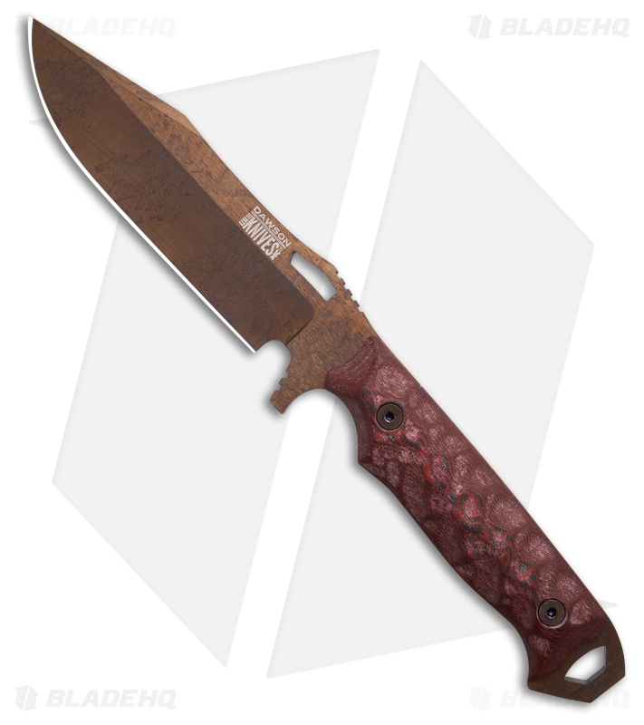 Dawson Knives Marauder Gen 2 Fixed Blade Knife Red/Black G-10 (6.1" AZ Copper)