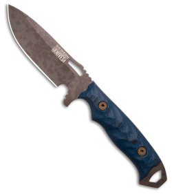 Dawson Knives Nomad Fixed Blade Knife Blue/Black G10 (4.25" Scorched Earth)