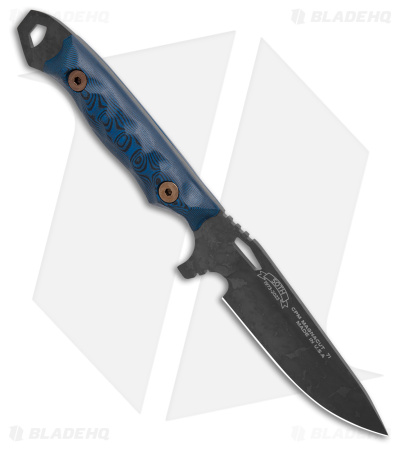 Dawson Knives Outcast Fixed Blade Knife Blue/Black G10 (Apocalypse Black)