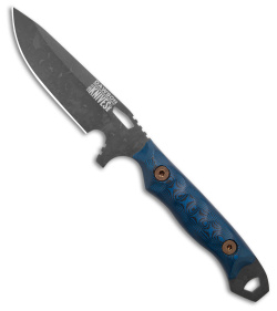 Dawson Knives Outcast Fixed Blade Knife Blue/Black G10 (Apocalypse Black)