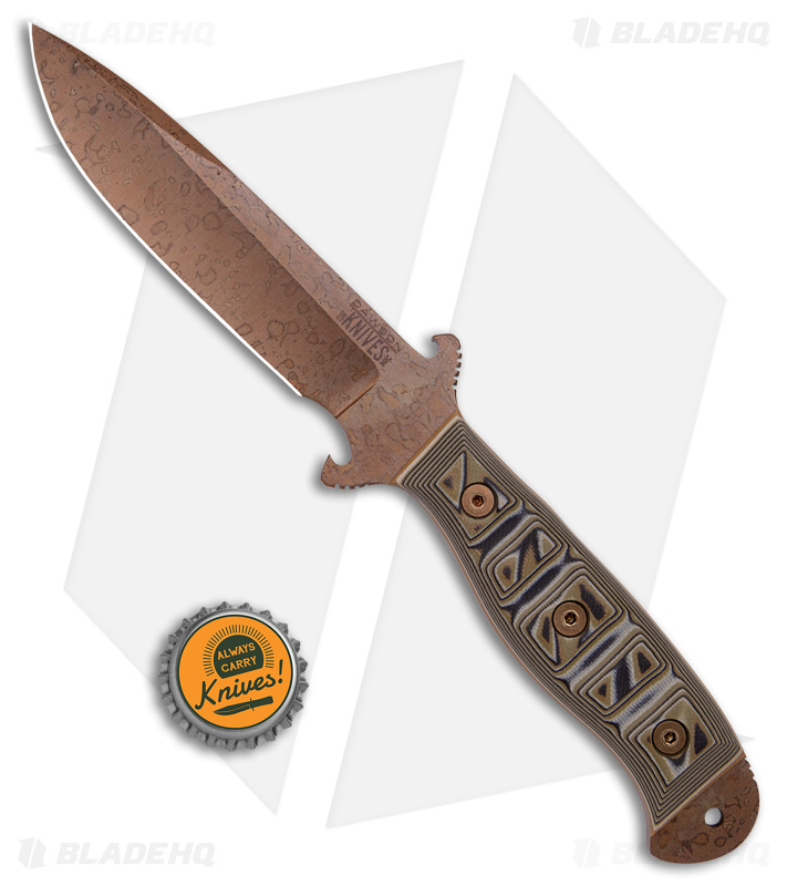 Dawson Raider 5 Fixed Blade Knife Desert Camo G-10 (4.5" AZ Copper MagnaCut)