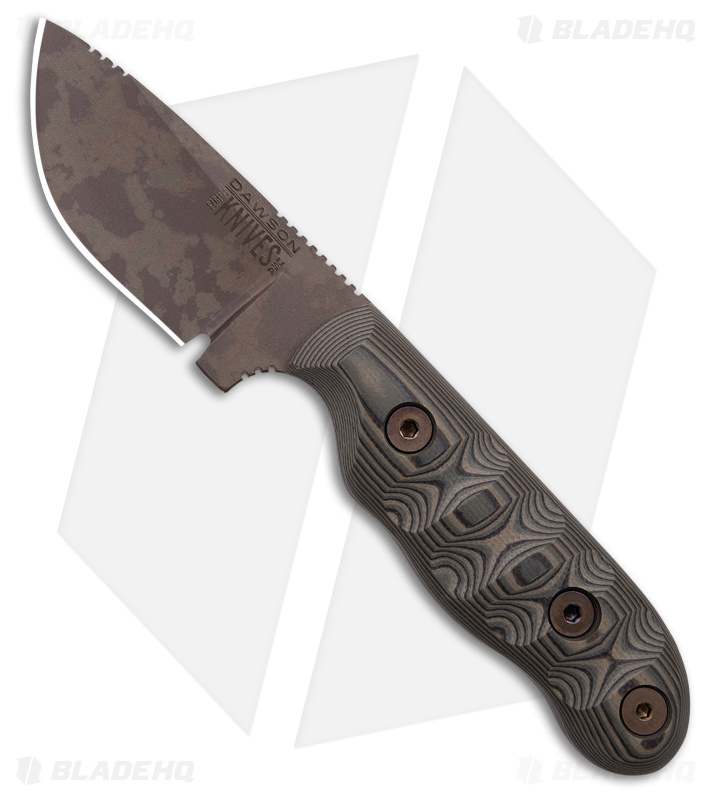 Dawson Knives Razorback Fixed Blade Knife Camo G-10 (2.8" Scorched Earth)