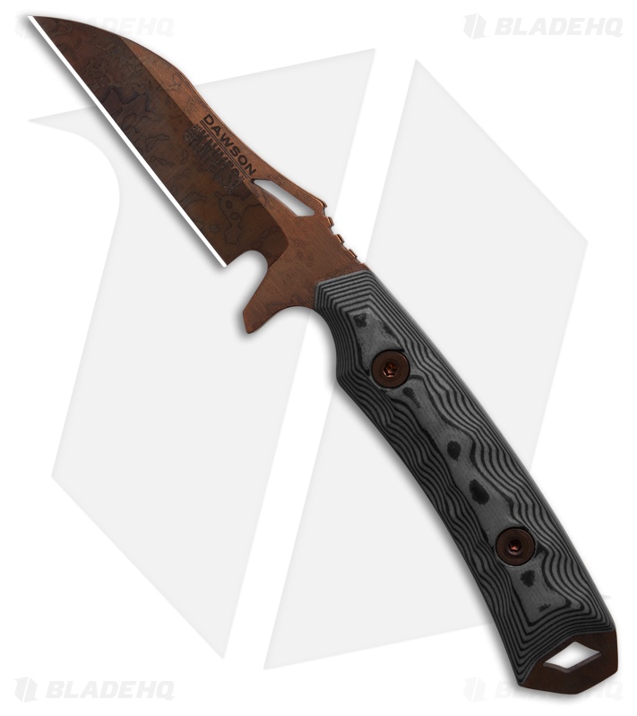 Dawson Knives Revelation Fixed Blade Knife Black/Gray G-10 (2.8" Arizona Copper)