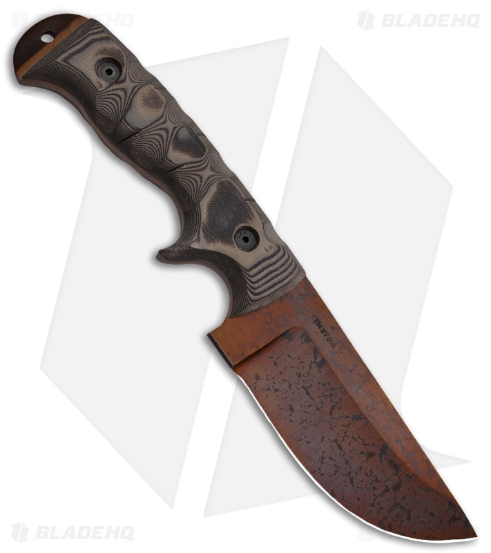 Dawson Knives Warthog Fixed Blade Knife Tan/Black G-10 (4.75" Arizona Copper)