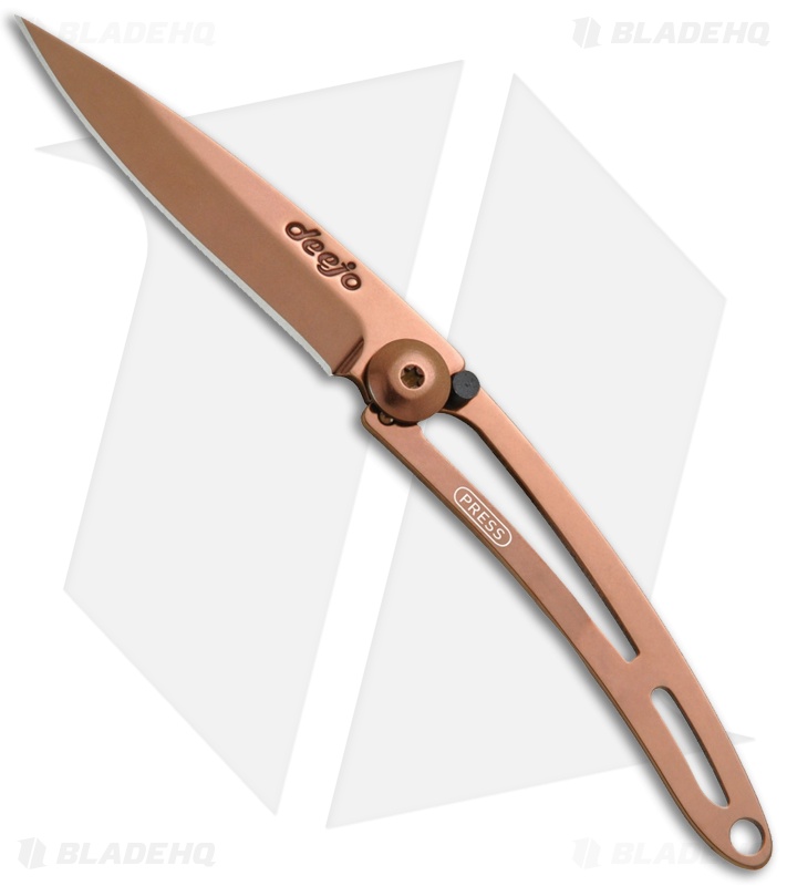 Deejo 15g Copper Ultra-Light Frame Lock Knife (2" Copper)
