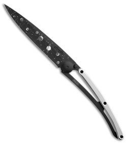 Deejo 27g Astro Ultra-Light Liner Lock Knife White Gold (3" Black)