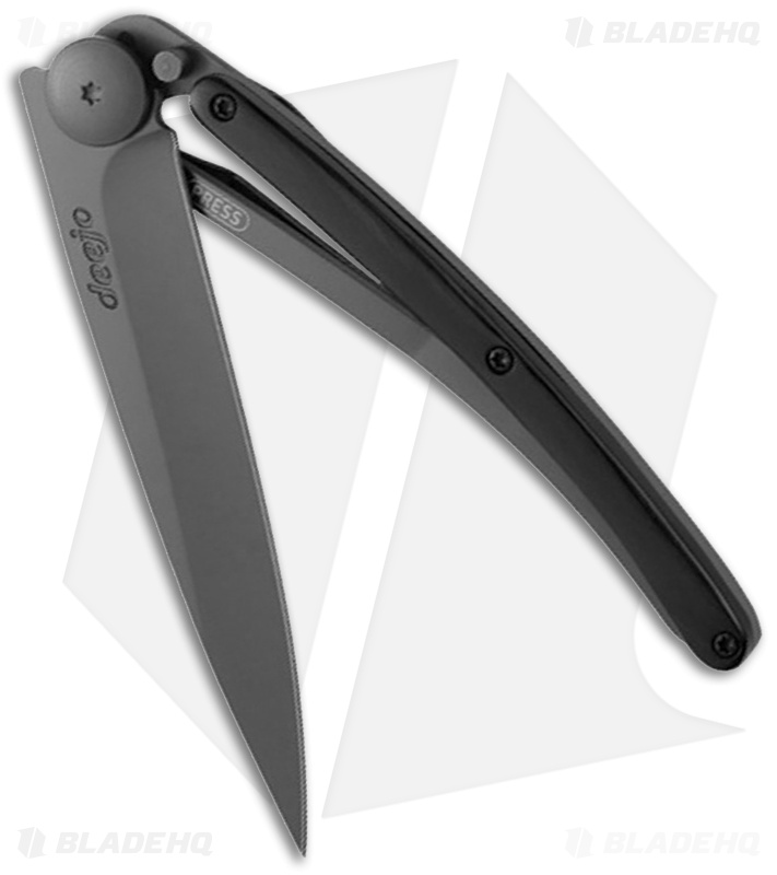 Deejo 27g Ultra-Light Liner Lock Knife Ebony Wood (3" Black)