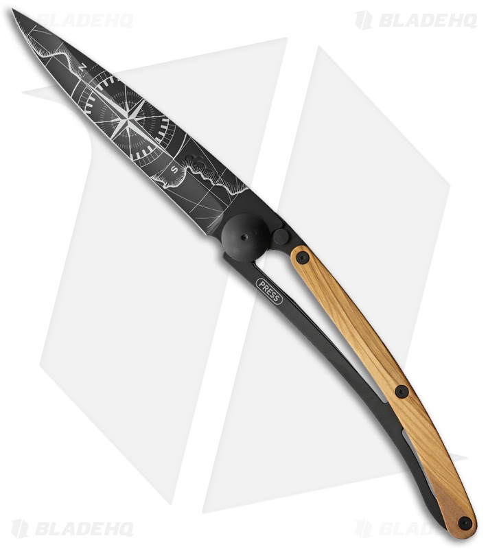 Deejo 37g Terra Incognita Ultra-Light Liner Lock Olivewood (3.75" Satin )