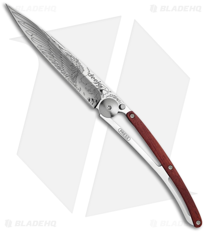 Deejo Mirror 37g Eagle Ultra-Light Frame Lock Knife Coral (3.75" Satin)