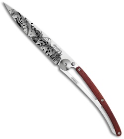 Deejo Mirror 37g Jungle Ultra-Light Frame Lock Knife Coral (3.75" Satin) 