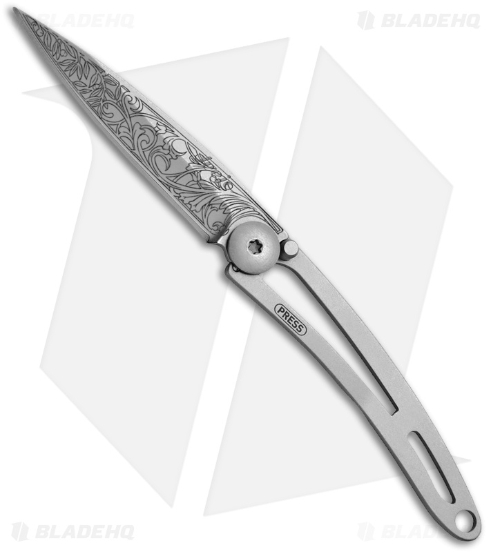 Deejo 15g Art Nouveau Tattoo Knife Stainless Steel (2" Satin)