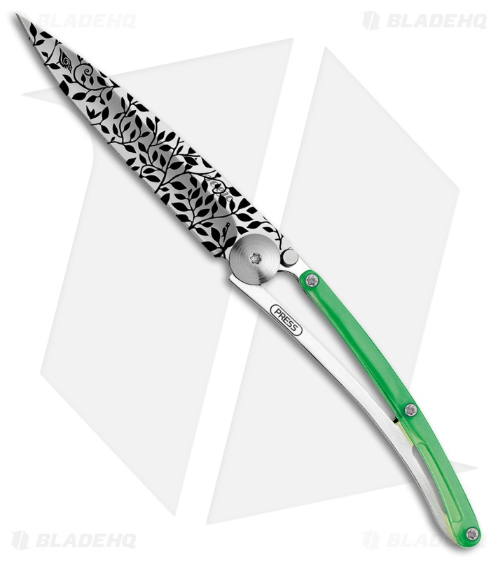 Deejo Nature Tattoo 37g Ultra-Light Knife Green (3.75" Matte)