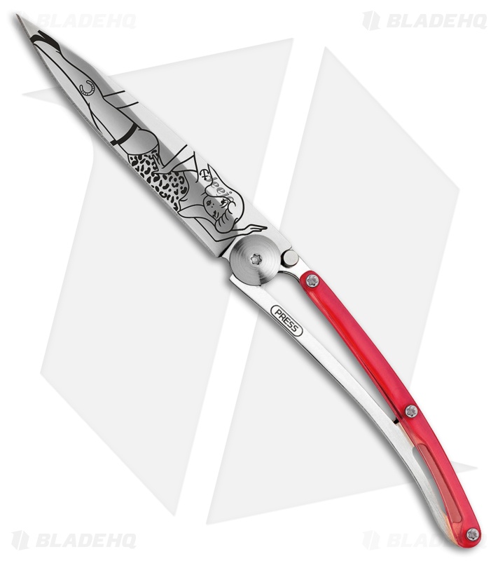 Deejo Pin Up Tattoo 37g Ultra-Light Knife Red (3.75" Matte)