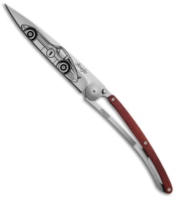 Deejo Tattoo 37g Racing Car Ultra-Light Frame Lock Knife Coral (3.75" Satin)