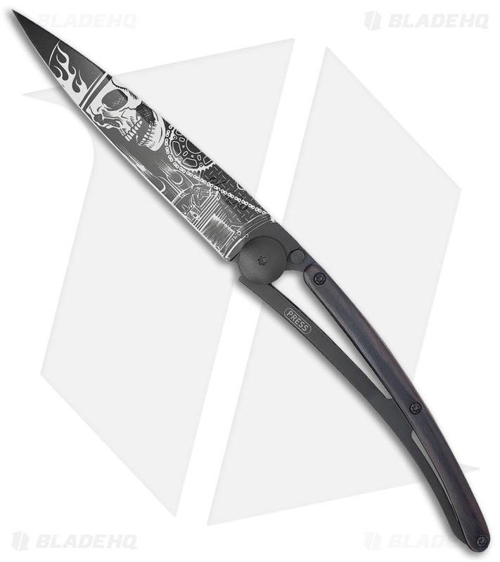 Deejo 37g Ride or Die Ultra-Light Liner Lock Knife Ebony Wood (3.75" Black)