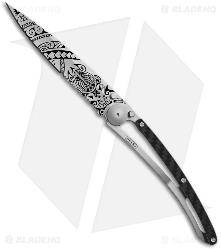 Deejo Polynesian Tattoo 37g Ultra-Light Knife Carbon Fiber (3.75