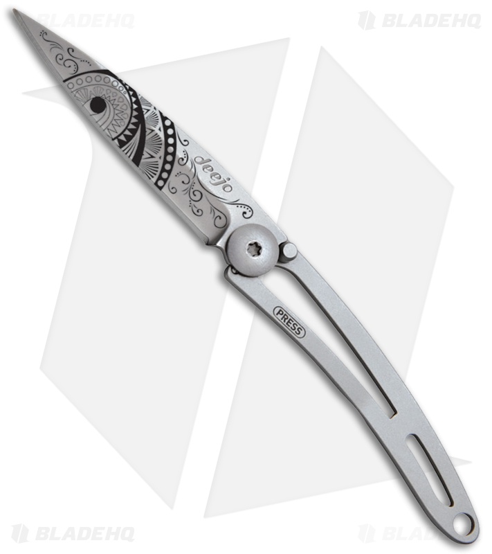 Deejo Yin & Yang 15g Frame Lock Knives Satin / Black - Set of 2