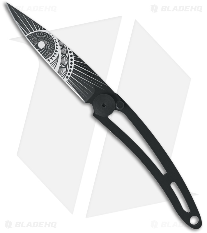 Deejo Yin & Yang 15g Frame Lock Knives Satin / Black - Set of 2