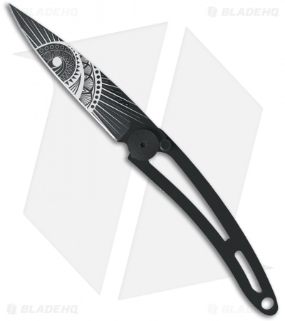 Deejo Yin & Yang 15g Frame Lock Knives Satin / Black - Set of 2