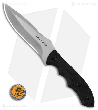 Defcon Hydra Fixed Blade Black G-10 (6" Stonewash D2)
