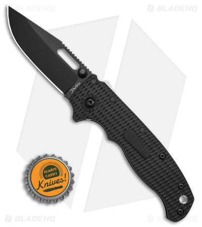 Demko Knives AD20.5 Clip Point Shark-Lock Knife Black Grivory (3" Black)
