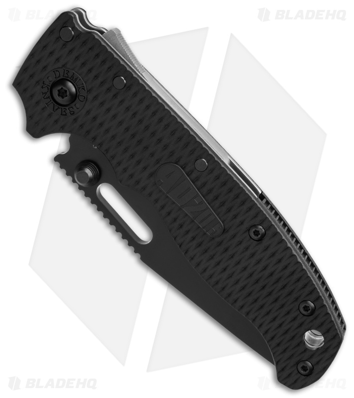 Demko Knives AD20.5 Clip Point Shark-Lock Knife Black Grivory (3" Black)