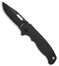 Demko Knives AD20.5 Clip Point Shark-Lock Knife Black Grivory (3" Black)