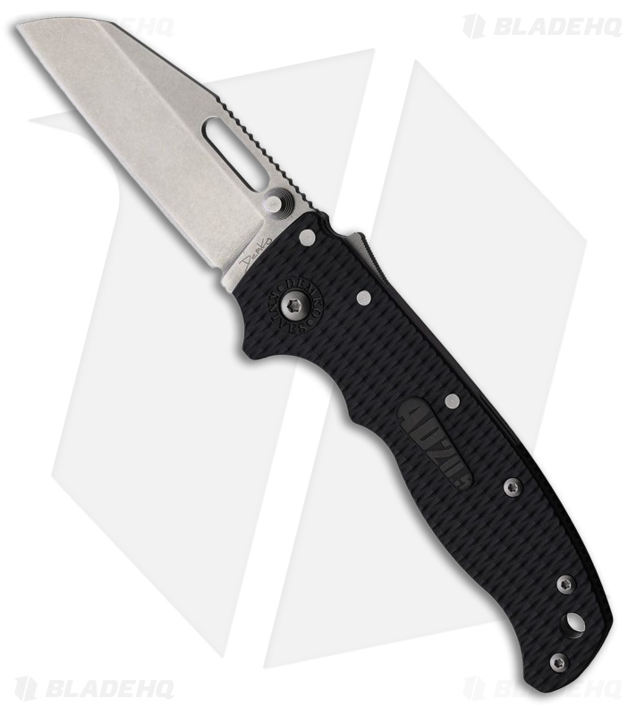 Demko AD20.5 Sharksfoot Shark-Lock Knife Black Grivory (3.2" Stonewash)
