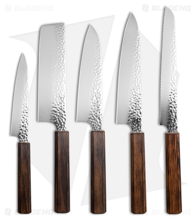 Demko Japanese San Mai Kitchen Cutlery 5 Piece Set (Wax Canvas Roll)