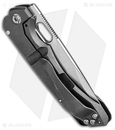 Dervish Knives Navajo EDC Midtech Frame Lock Knife Titanium (3.375" Stonewash)