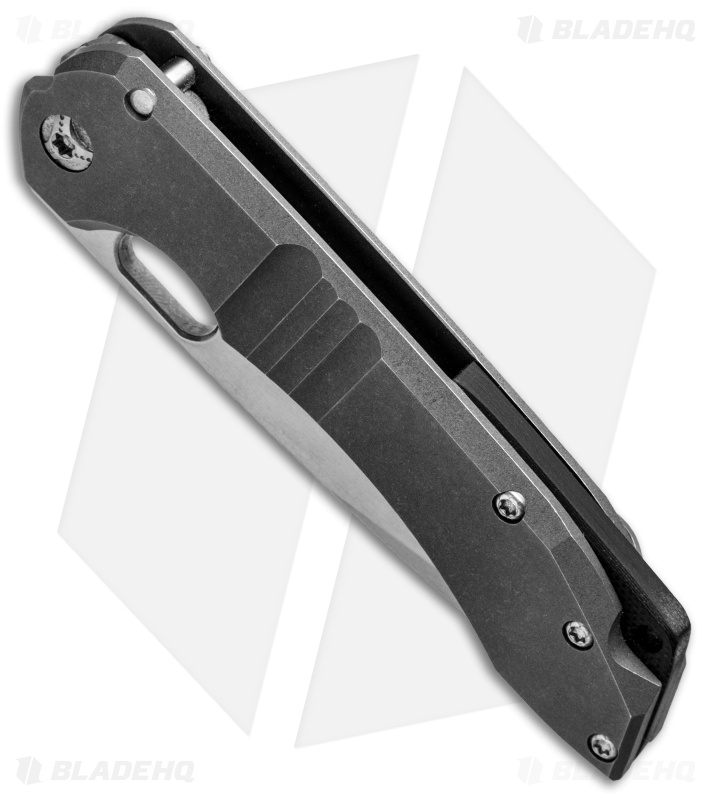 Dervish Knives Navajo EDC Midtech Frame Lock Knife Titanium (3.375" Stonewash)