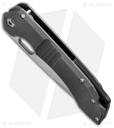 Dervish Knives Navajo EDC Midtech Frame Lock Knife Titanium (3.375" Stonewash)
