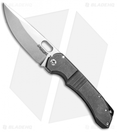 Dervish Knives Navajo EDC Midtech Frame Lock Knife Titanium (3.375" Stonewash)