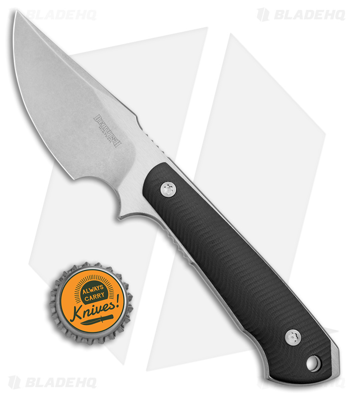 Dervish Knives Prima Fixed Blade Knife Black G-10 (3.5" Two-Tone)