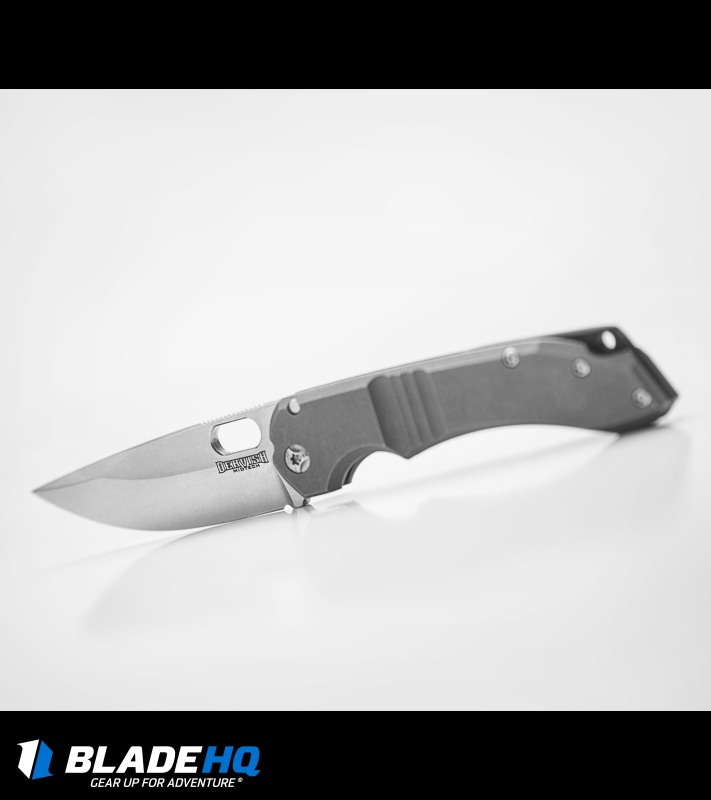 Dervish Knives Navajo EDC Midtech Frame Lock Knife Titanium (3.375" Stonewash)