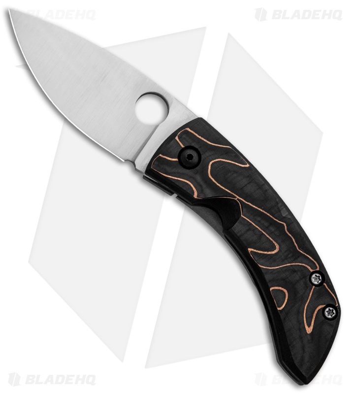 Deviant Blades Chinese Custom Frame Lock Knife Copper Weave CF (2.8" Satin)